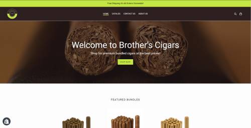 Brother's Cigars Shopify Project Home Screen